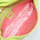 FENDI Mamma Baguette Shoulder Bag Leather Green Silver Auth 187930SAV-10