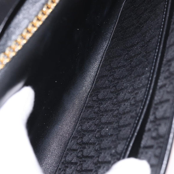 Christian Dior Trotter Chain Shoulder Bag Black Gold Auth 187932V