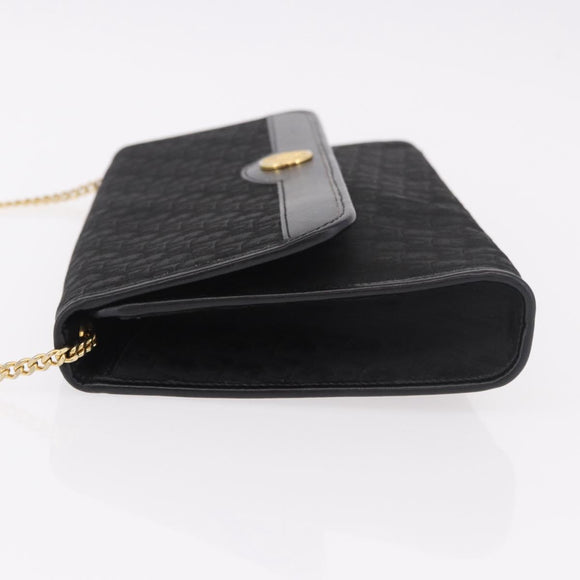 Christian Dior Trotter Chain Shoulder Bag Black Gold Auth 187932V