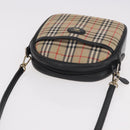 Burberrys Nova Check Shoulder Bag Canvas Beige Gold Auth 187940A-7