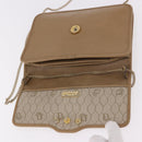 Christian Dior Chain Shoulder Bag Leather Beige Gold Auth 187941-10