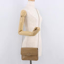 Christian Dior Chain Shoulder Bag Leather Beige Gold Auth 187941-22
