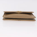 Christian Dior Chain Shoulder Bag Leather Beige Gold Auth 187941-5