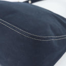 FENDI Mamma Baguette Shoulder Bag Canvas Navy Silver Auth 187955V-15