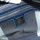 FENDI Mamma Baguette Shoulder Bag Canvas Navy Silver Auth 187955V-17
