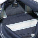 FENDI Mamma Baguette Shoulder Bag Canvas Navy Silver Auth 187955V-11