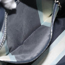 FENDI Mamma Baguette Shoulder Bag Canvas Navy Silver Auth 187955V-21