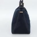 FENDI Mamma Baguette Shoulder Bag Canvas Navy Silver Auth 187955V-3