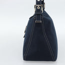 FENDI Mamma Baguette Shoulder Bag Canvas Navy Silver Auth 187955V-4
