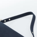 FENDI Mamma Baguette Shoulder Bag Canvas Navy Silver Auth 187955V-8