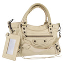 BALENCIAGA The First Hand Bag Leather 2way Ivory 103208 Auth 187956V-1