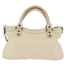 BALENCIAGA The First Hand Bag Leather 2way Ivory 103208 Auth 187956V-2