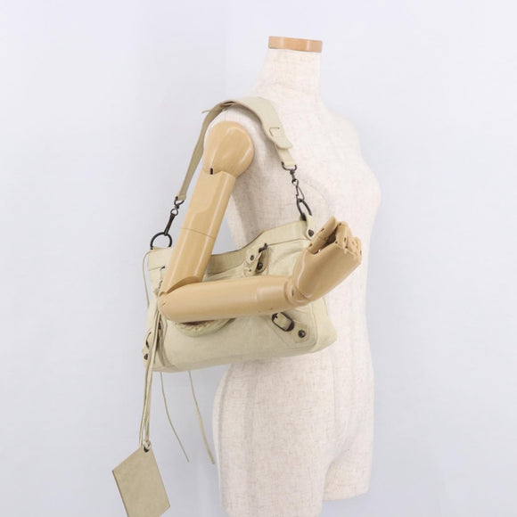 BALENCIAGA The First Hand Bag Leather 2way Ivory 103208 Auth 187956V