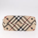 BURBERRY Nova Check Tote Bag PVC Beige Silver Auth 187957-6
