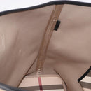 BURBERRY Nova Check Tote Bag PVC Beige Silver Auth 187957-20