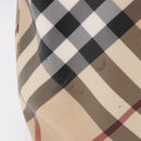 BURBERRY Nova Check Tote Bag PVC Beige Silver Auth 187957-3
