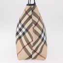 BURBERRY Nova Check Tote Bag PVC Beige Silver Auth 187957-5