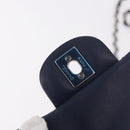 CHANEL Mini Matelasse 17 Chain Bag Lamb Skin Navy Silver CC Auth 187962SAM-22