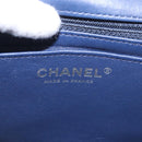 CHANEL Mini Matelasse 17 Chain Bag Lamb Skin Navy Silver CC Auth 187962SAM-23