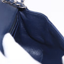 CHANEL Mini Matelasse 17 Chain Bag Lamb Skin Navy Silver CC Auth 187962SAM-24