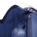 CHANEL Mini Matelasse 17 Chain Bag Lamb Skin Navy Silver CC Auth 187962SAM-25