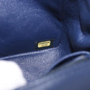 CHANEL Mini Matelasse 17 Chain Bag Lamb Skin Navy Silver CC Auth 187962SAM-11