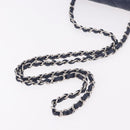 CHANEL Mini Matelasse 17 Chain Bag Lamb Skin Navy Silver CC Auth 187962SAM-7