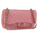 CHANEL Matelasse 30 Chain Shoulder Bag Lamb Skin Pink Gold CC Auth 187963SM-1