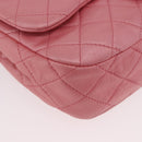 CHANEL Matelasse 30 Chain Shoulder Bag Lamb Skin Pink Gold CC Auth 187963SM-15