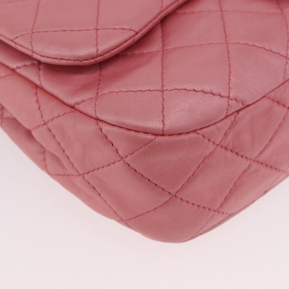 CHANEL Matelasse 30 Chain Shoulder Bag Lamb Skin Pink Gold CC Auth 187963SM