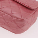 CHANEL Matelasse 30 Chain Shoulder Bag Lamb Skin Pink Gold CC Auth 187963SM-16