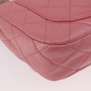 CHANEL Matelasse 30 Chain Shoulder Bag Lamb Skin Pink Gold CC Auth 187963SM-17