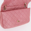 CHANEL Matelasse 30 Chain Shoulder Bag Lamb Skin Pink Gold CC Auth 187963SM-22