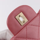 CHANEL Matelasse 30 Chain Shoulder Bag Lamb Skin Pink Gold CC Auth 187963SM-23