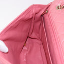 CHANEL Matelasse 30 Chain Shoulder Bag Lamb Skin Pink Gold CC Auth 187963SM-26