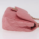 CHANEL Matelasse 30 Chain Shoulder Bag Lamb Skin Pink Gold CC Auth 187963SM-3
