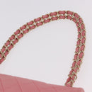 CHANEL Matelasse 30 Chain Shoulder Bag Lamb Skin Pink Gold CC Auth 187963SM-14