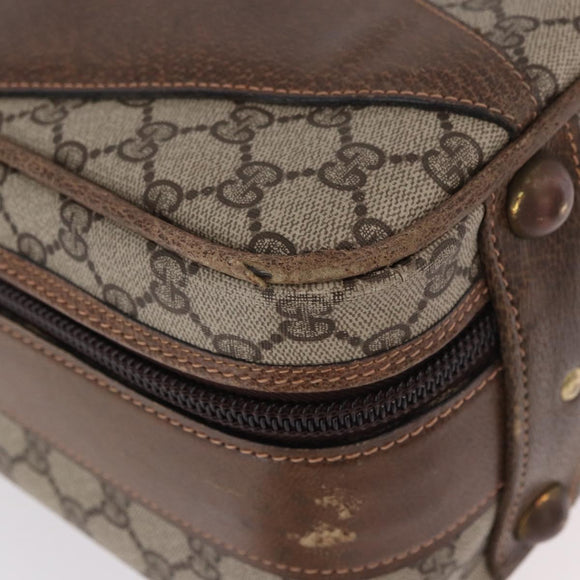 GUCCI GG Supreme Trunk PVC Beige Gold Auth 187964