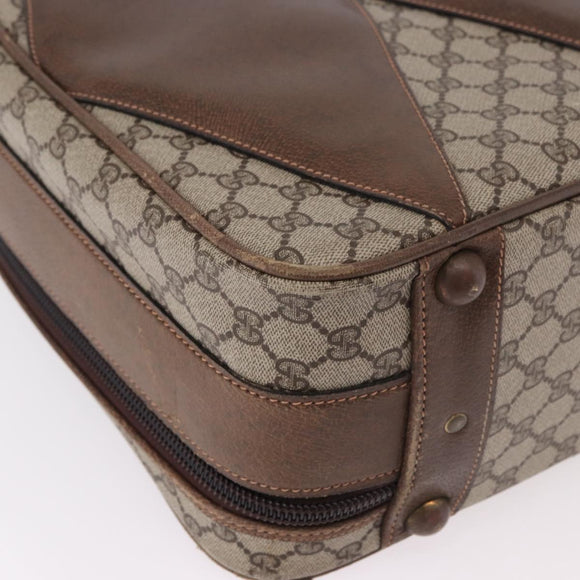 GUCCI GG Supreme Trunk PVC Beige Gold Auth 187964