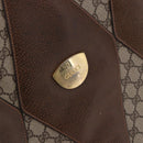 GUCCI GG Supreme Trunk PVC Beige Gold Auth 187964-18