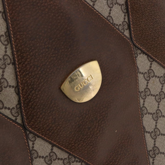 GUCCI GG Supreme Trunk PVC Beige Gold Auth 187964