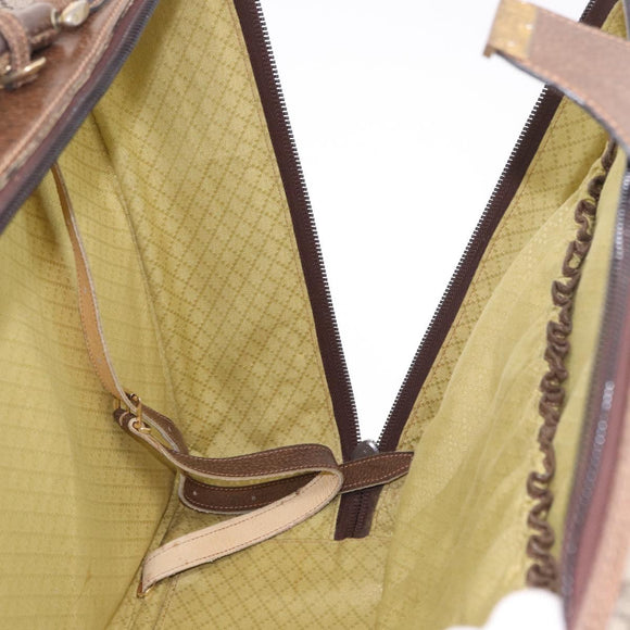 GUCCI GG Supreme Trunk PVC Beige Gold Auth 187964