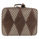 GUCCI GG Supreme Trunk PVC Beige Gold Auth 187964-2