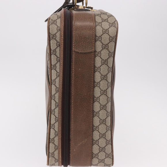 GUCCI GG Supreme Trunk PVC Beige Gold Auth 187964