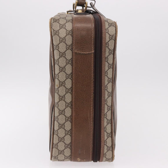 GUCCI GG Supreme Trunk PVC Beige Gold Auth 187964