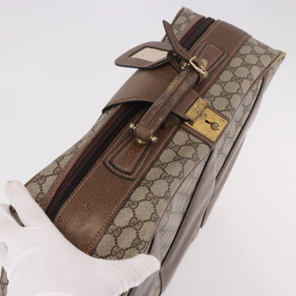 GUCCI GG Supreme Trunk PVC Beige Gold Auth 187964