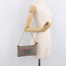 GUCCI GG Supreme Chain Accessory Pouch PVC Beige Gold 456866 Auth 187966V-23