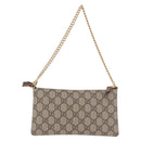 GUCCI GG Supreme Chain Accessory Pouch PVC Beige Gold 456866 Auth 187966V-3