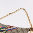 GUCCI GG Supreme Chain Accessory Pouch PVC Beige Gold 456866 Auth 187966V-8