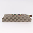 GUCCI GG Supreme Chain Accessory Pouch PVC Beige Gold 456866 Auth 187966V-9